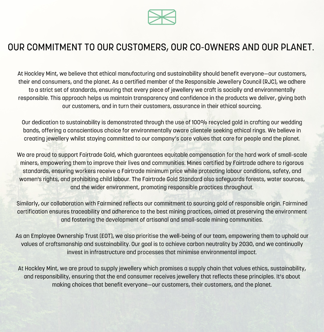 Hockley Mint ESG Statement